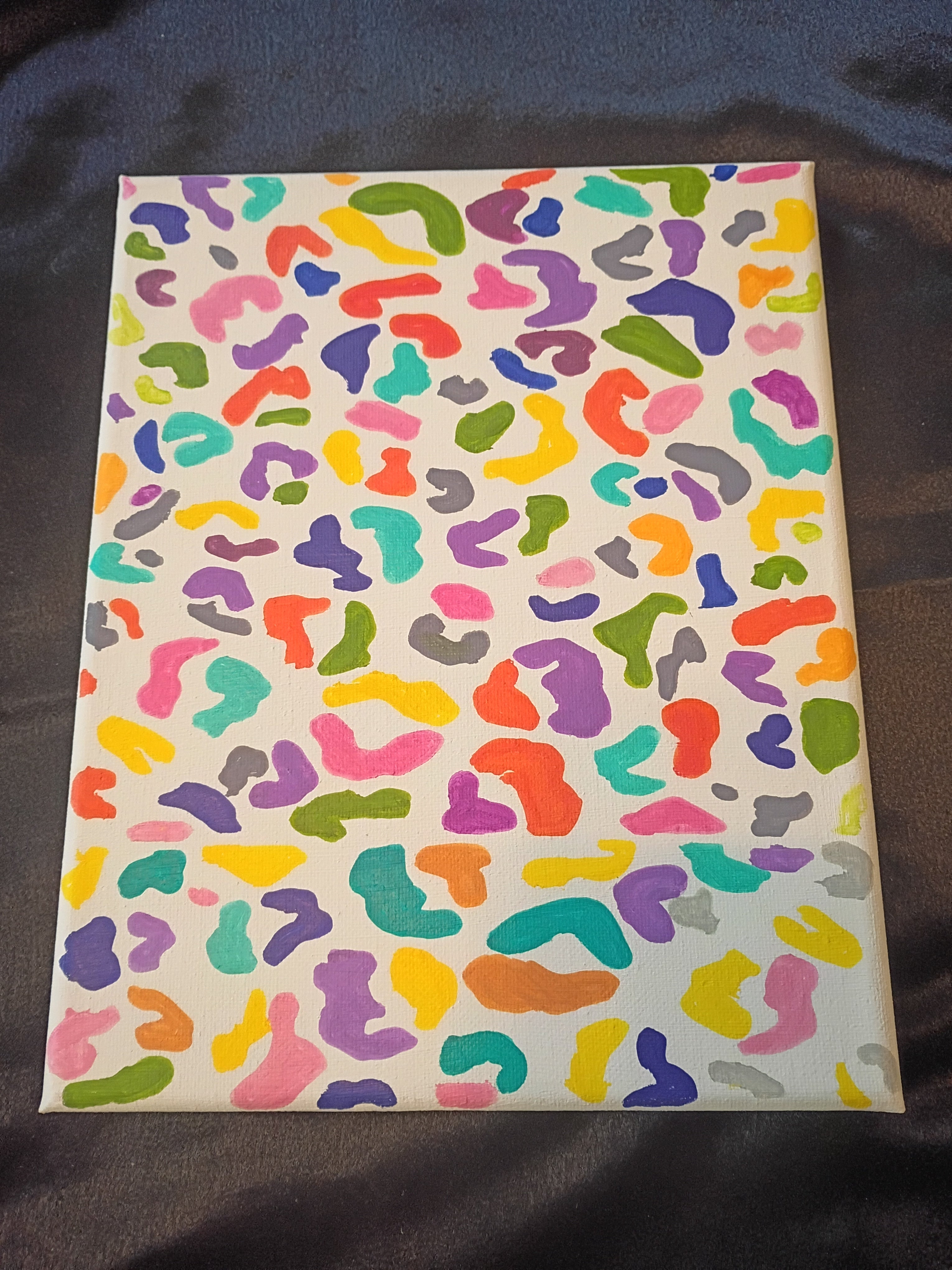 Rainbow Leopard Print Canvas Painting – 8x10 Original Wall Art