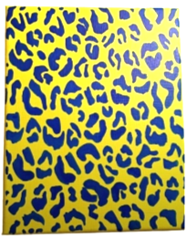Original Hand Painted Blue Leopard Print Canvas Wall Art | 8x10 Acrylic Animal Print Decor