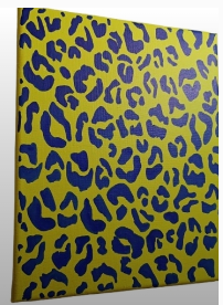 Original Hand Painted Blue Leopard Print Canvas Wall Art | 8x10 Acrylic Animal Print Decor