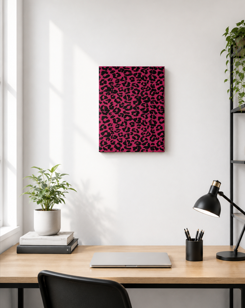Pink Leopard Print Canvas Wall Art – Bold Animal Print Painting