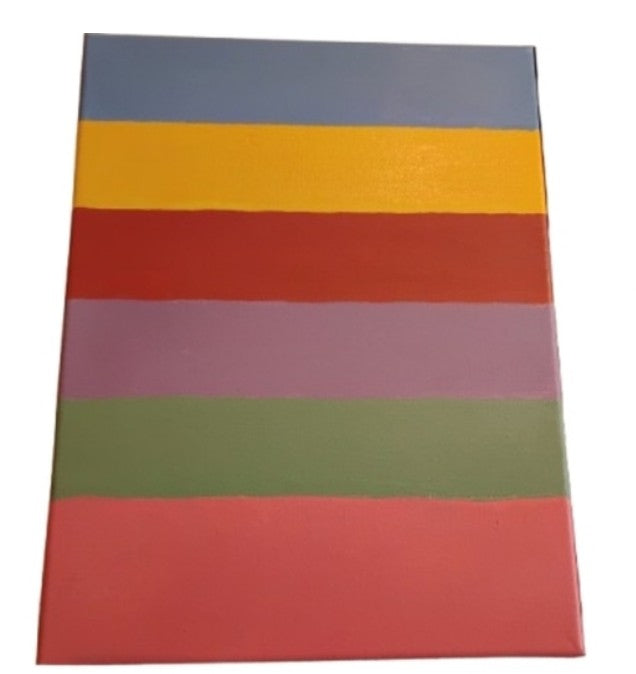 Bold Color Block Canvas Wall Art | 11x14 Original Hand Painted Abstract Painting | Modern Stripe Art | Colorful Wall Decor