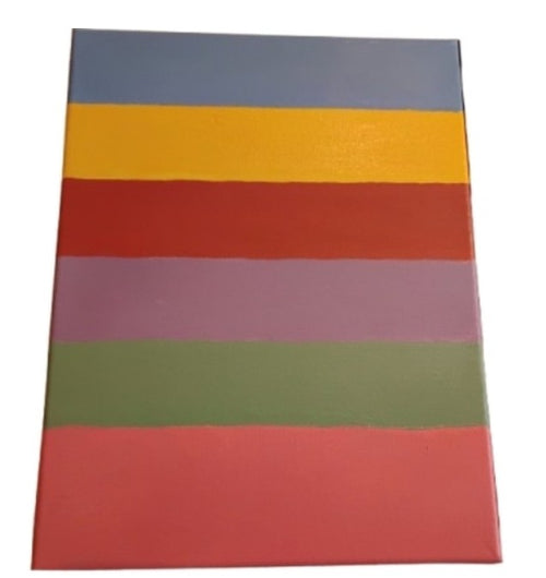 Bold Color Block Canvas Wall Art | 11x14 Original Hand Painted Abstract Painting | Modern Stripe Art | Colorful Wall Decor