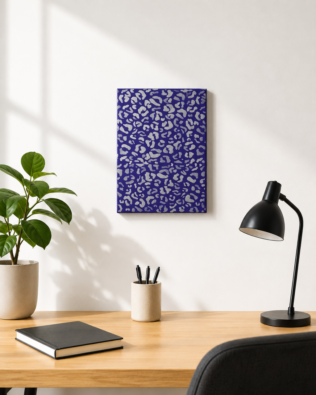 Purple Leopard Print Canvas Wall Art | 11x14 Original Hand Painted Animal Print Painting | Bold Glam Wall Decor