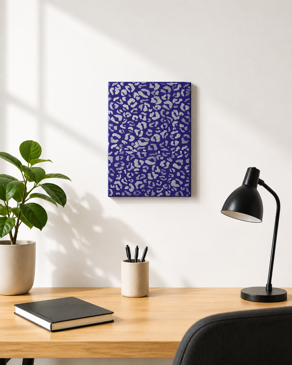 Purple Leopard Print Canvas Wall Art | 11x14 Original Hand Painted Animal Print Painting | Bold Glam Wall Decor